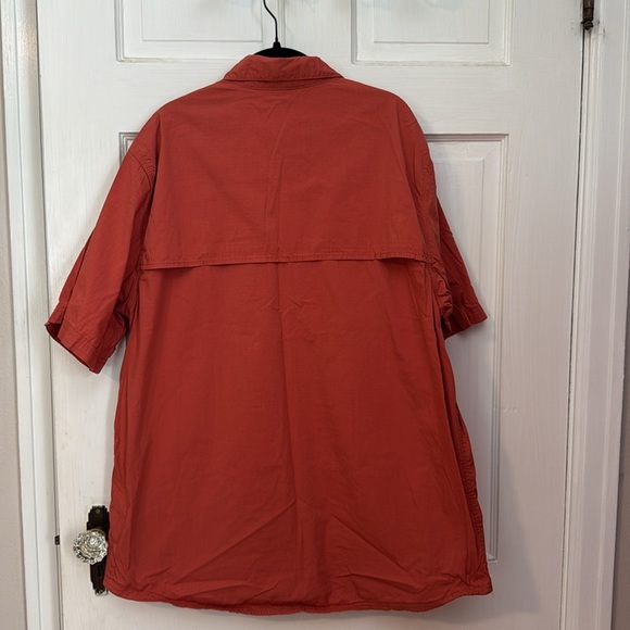 RK Performance Fishing Short Sleeve Men's Large Shirt Orange Multiple Pockets - Picture 7 of 11